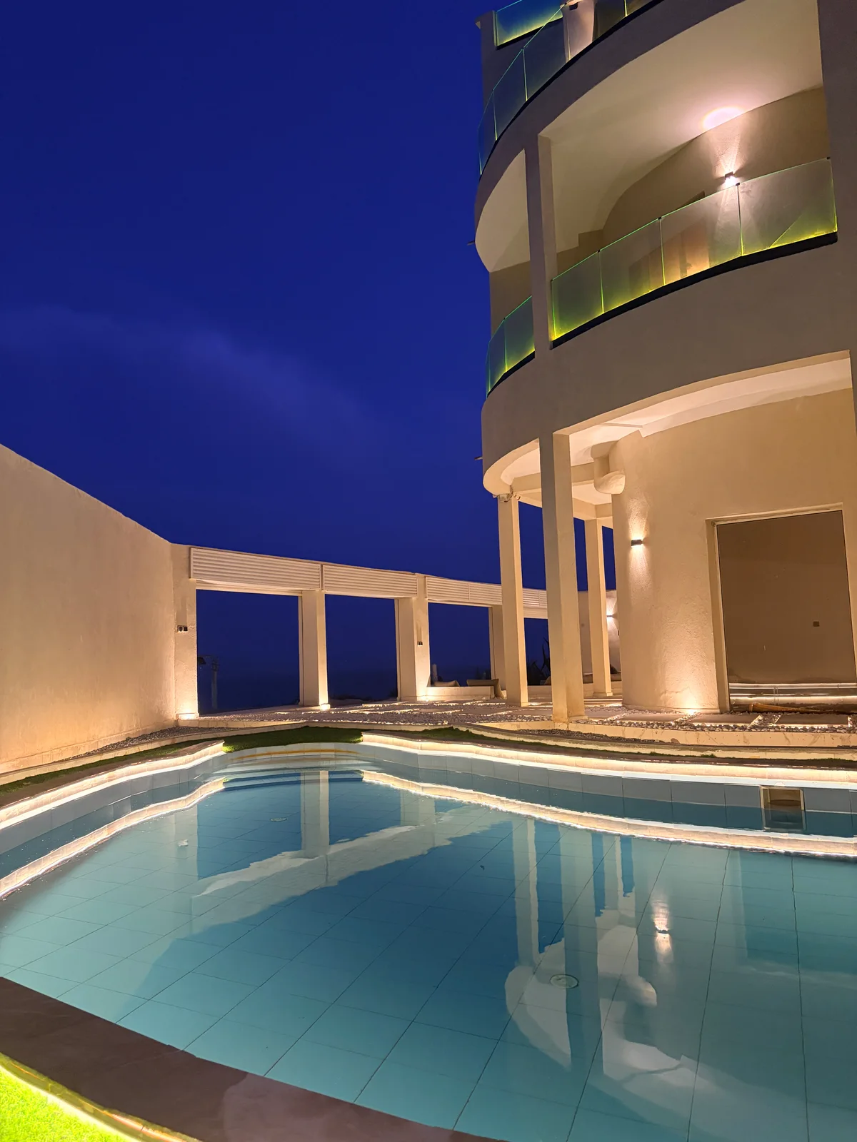 The pool · after dark